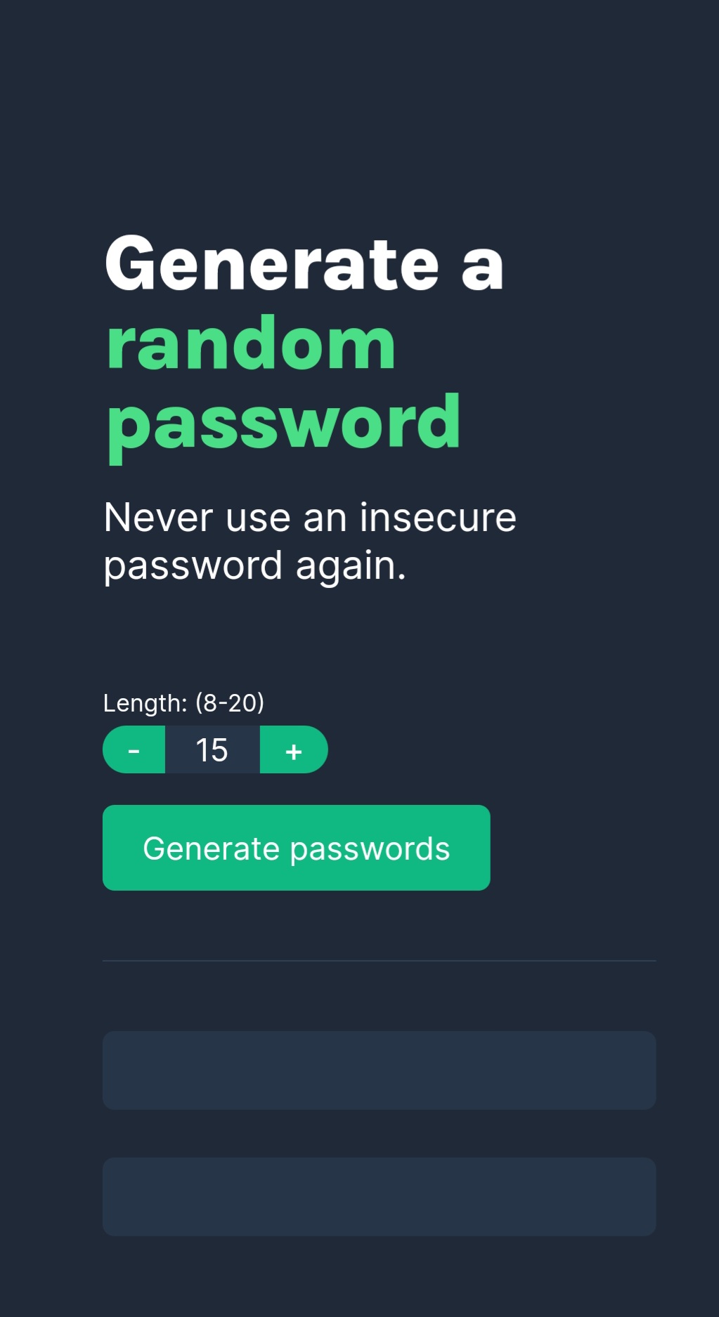 Screenshot of password-generator.